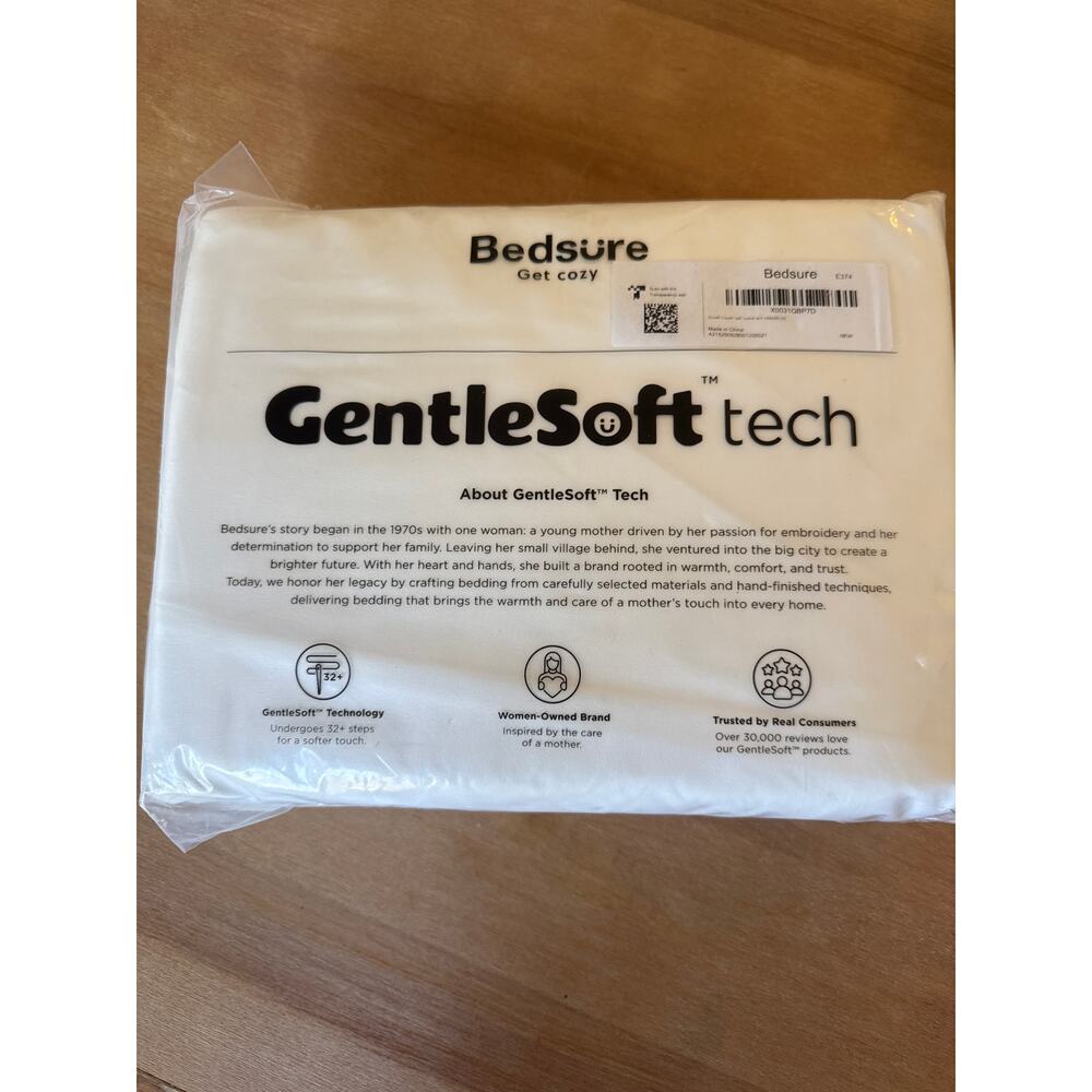 Bedsure Gentlesoft Tech Cream Duvet Cover Shams King